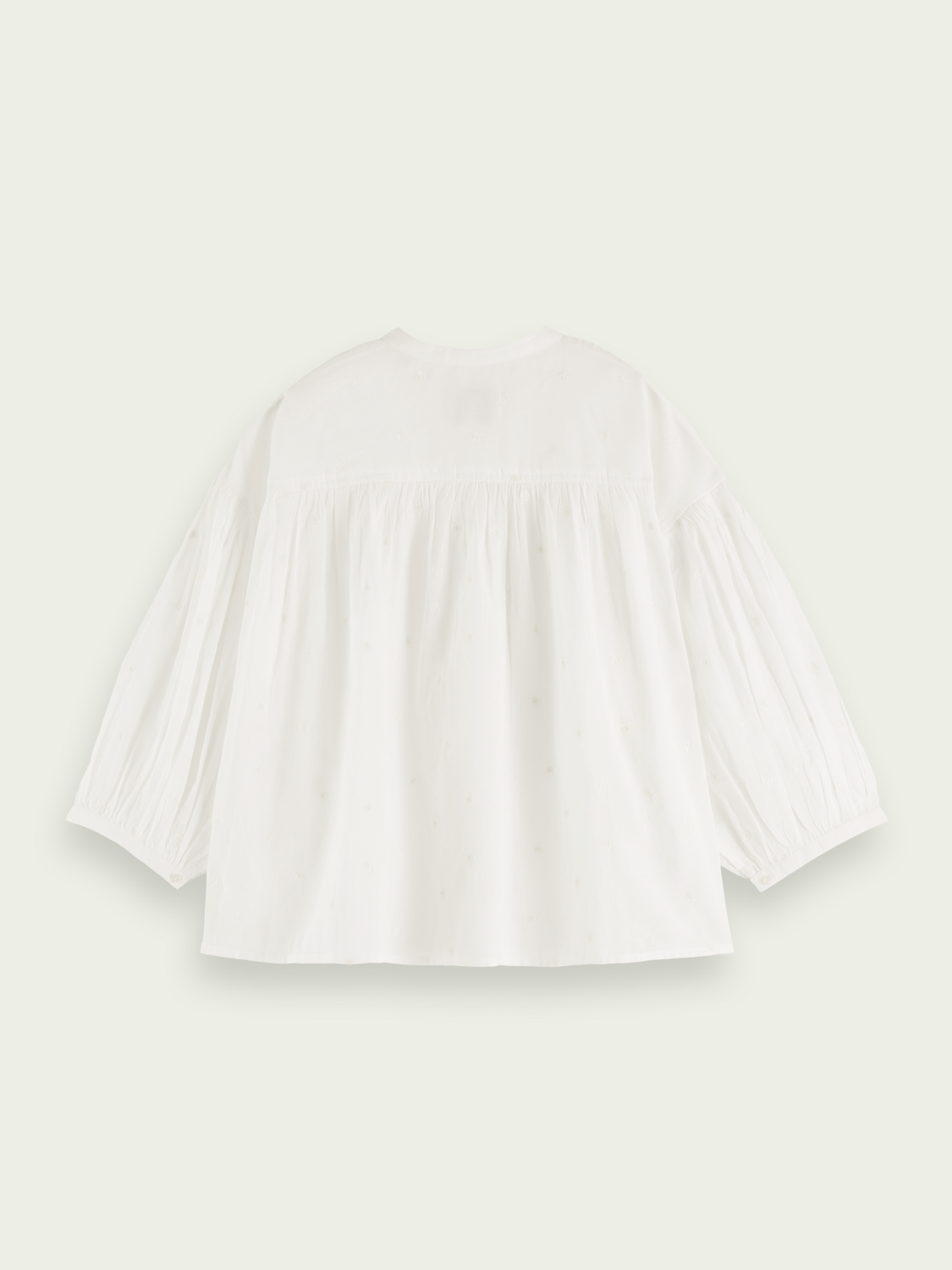 Organic Gathered Sleeve Embroidered Shirt | scotch & soda outlet