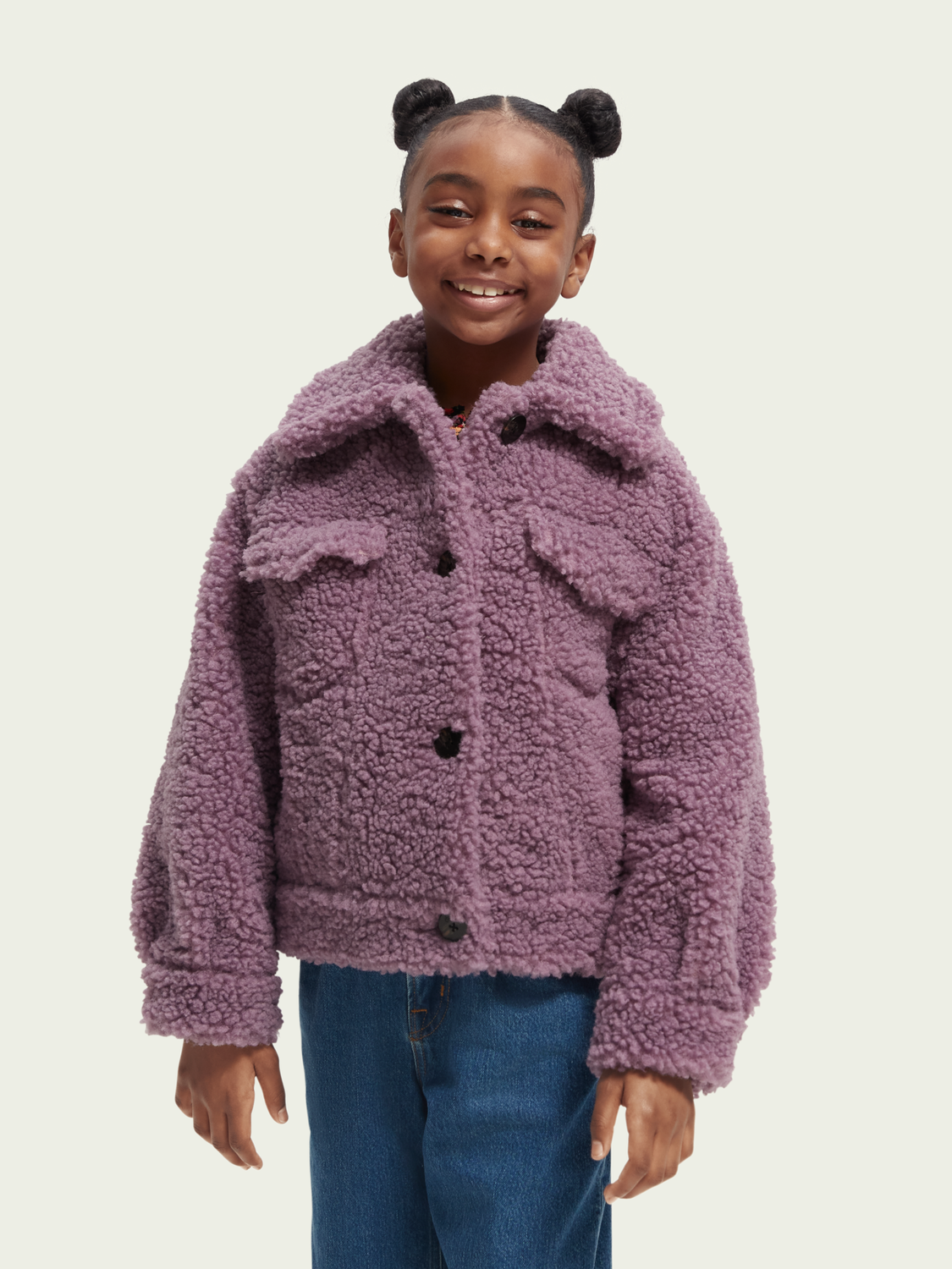 Boxy-Fit Teddy Trucker Jacket