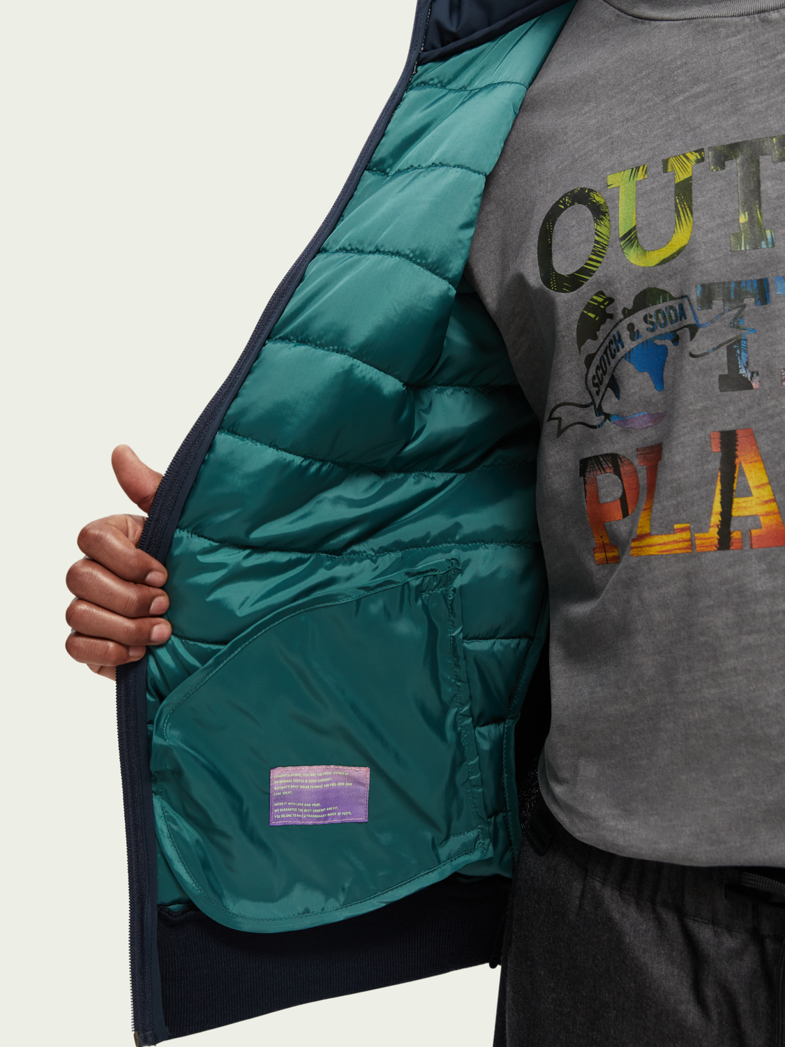 Padded Jacket With Knit Sleeves | Scotch And Soda Outlet