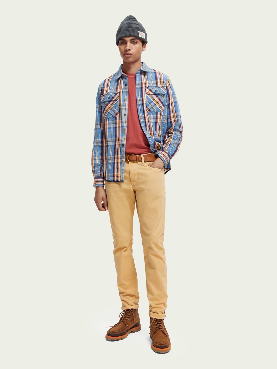 Distressed Regular-Fit Flannel Checked Shirt | Scotch And Soda Outlet
