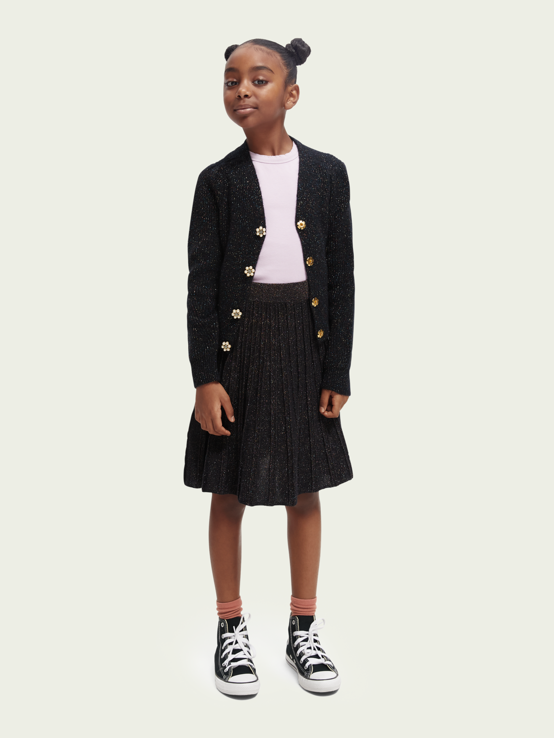 Scotch Soda Outlet | Pleated Glitter Midi Skirt