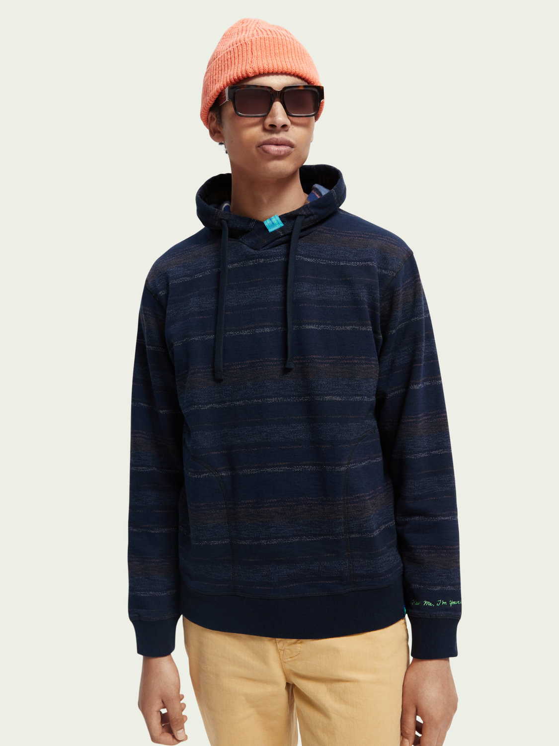 Striped Brushed Felpa Hoodie | Scotch And Soda Outlet