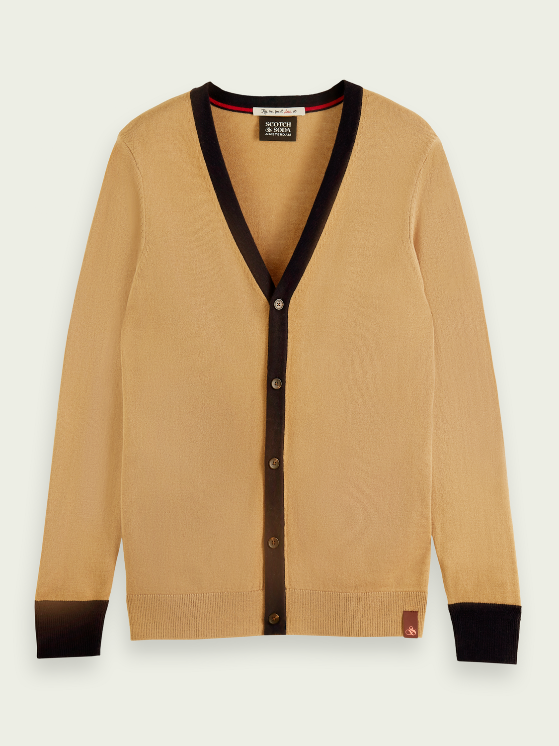 Wool-Blended Contrast-Trimmed Cardigan | Scotch And Soda Outlet