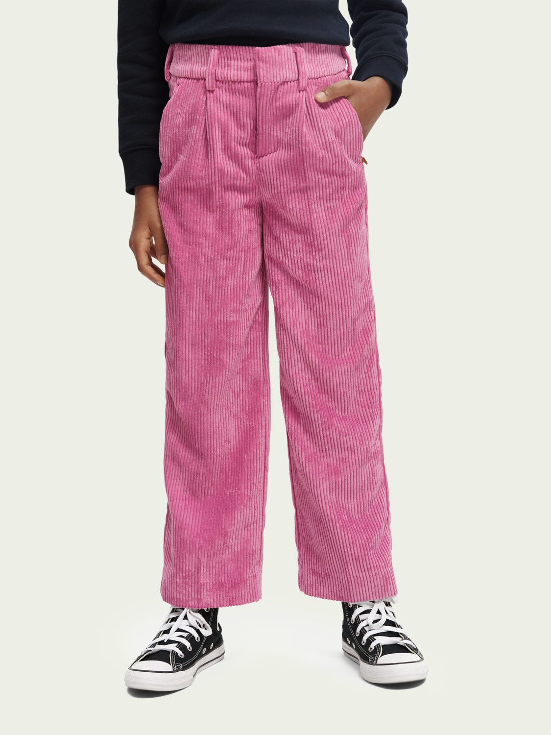 High-Rise Wide Leg Corduroy Trousers