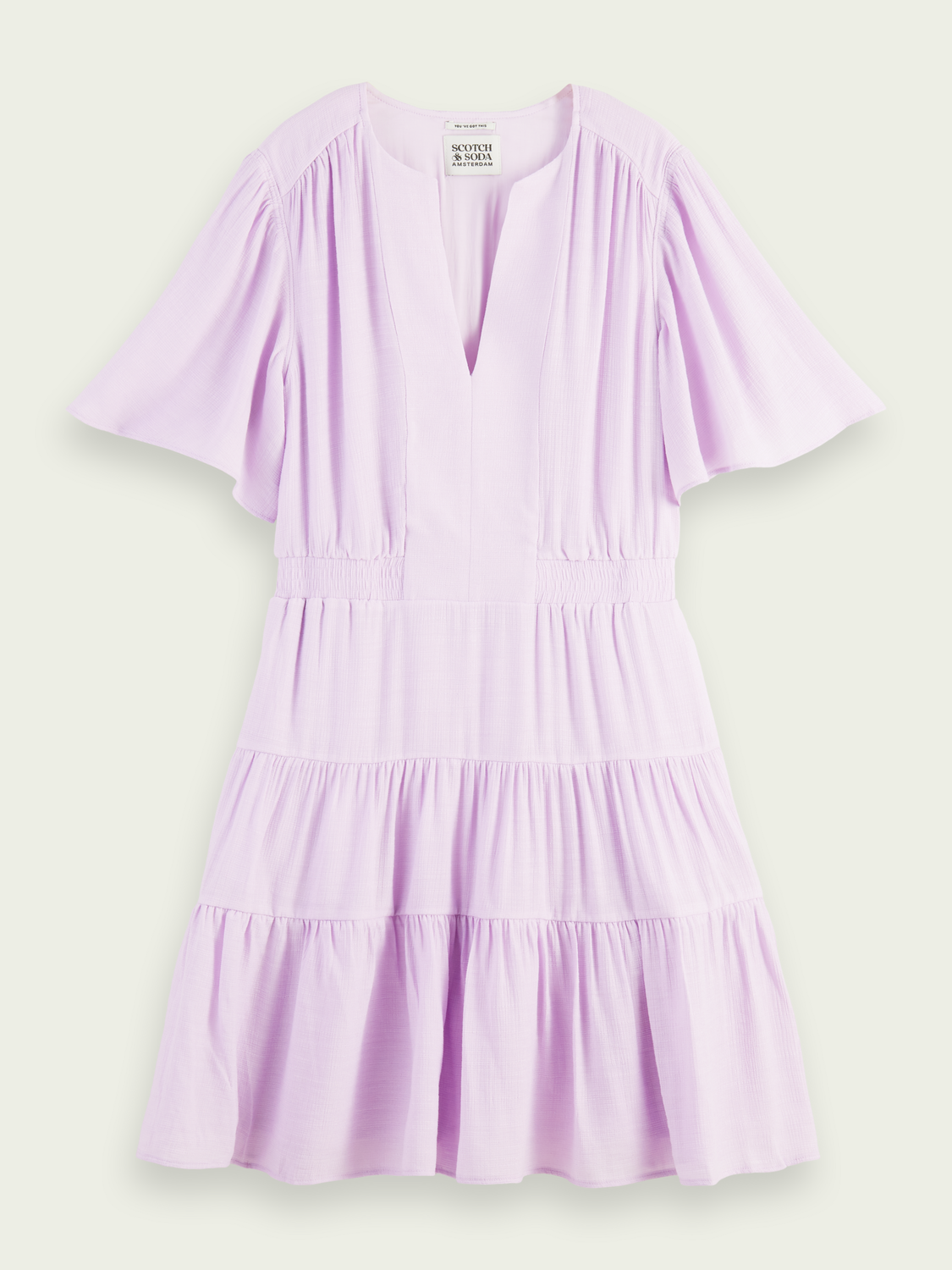 Panelled Gathering Midi-Dress | scotch & soda outlet