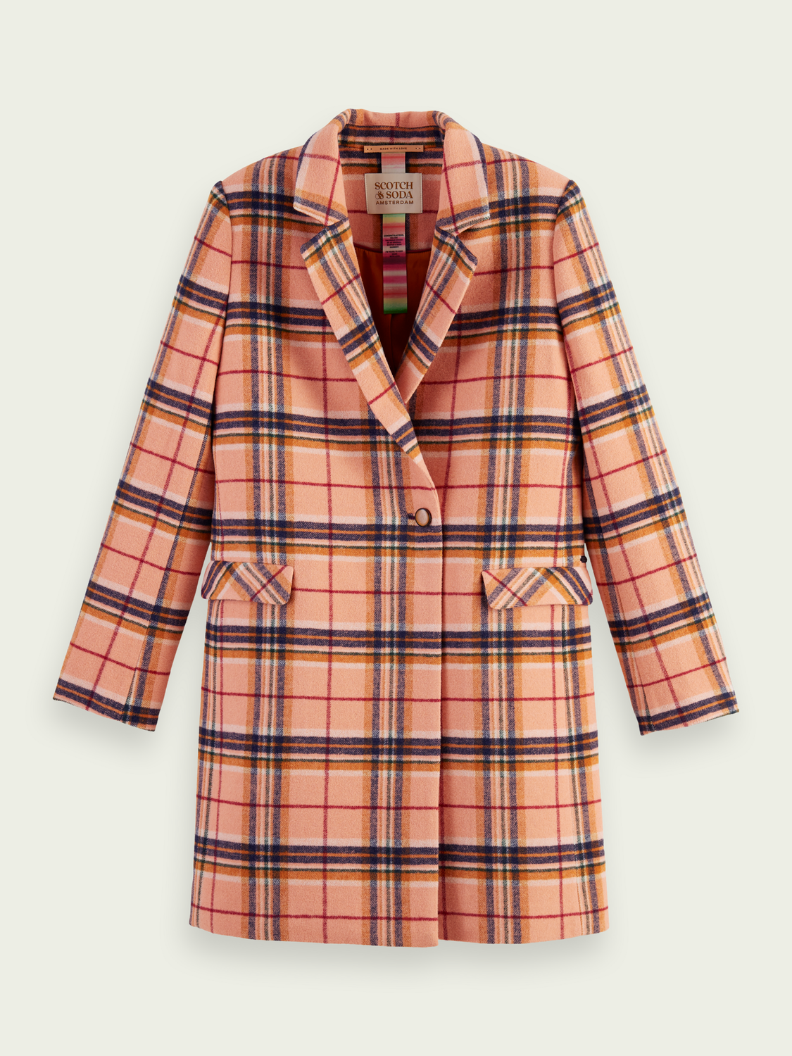 Tailored Single-Breasted Wool-Blended Coat | scotch & soda outlet