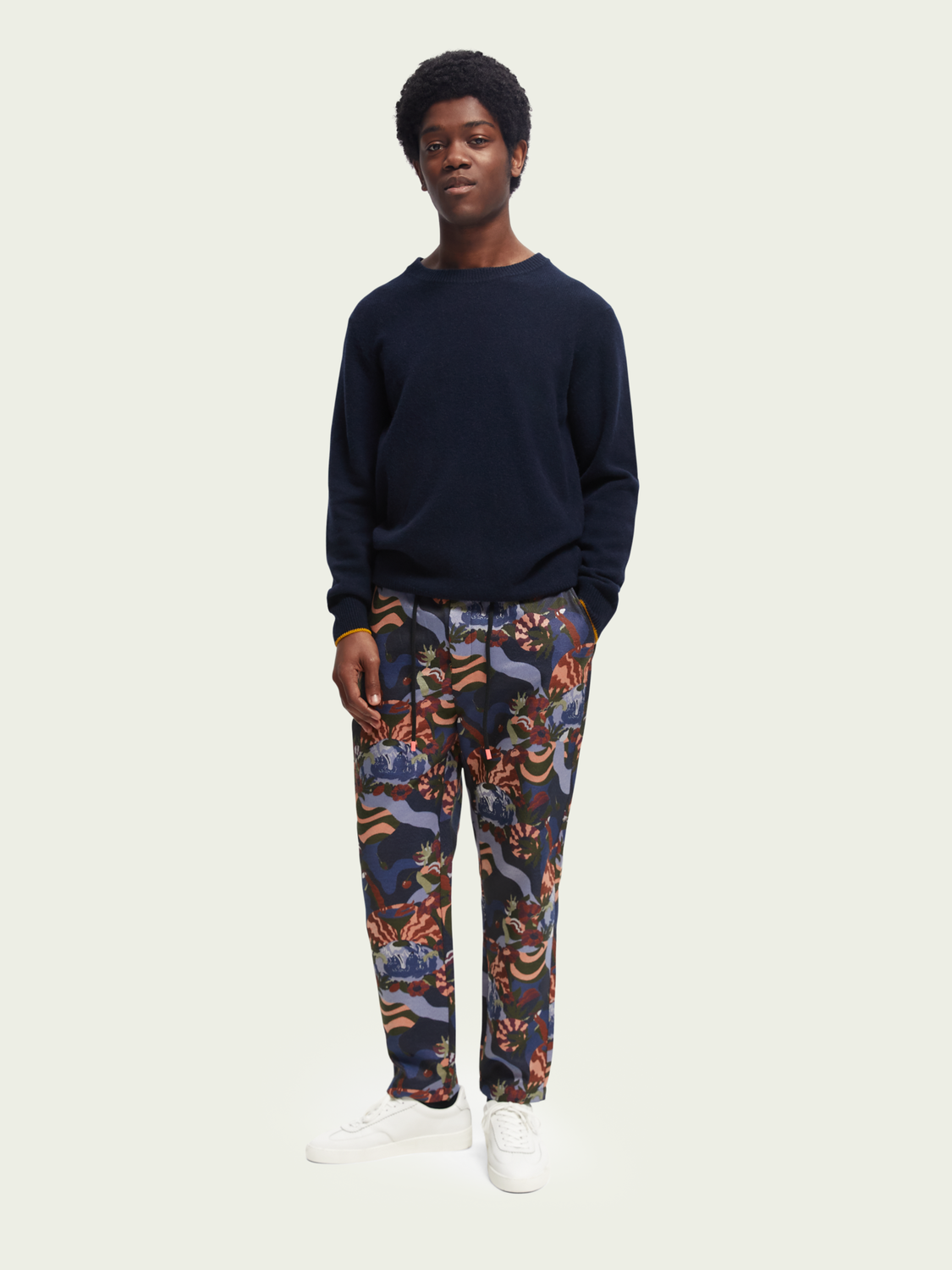 Contrast Trimmed Cashmere Crewneck Sweater | Scotch And Soda Outlet