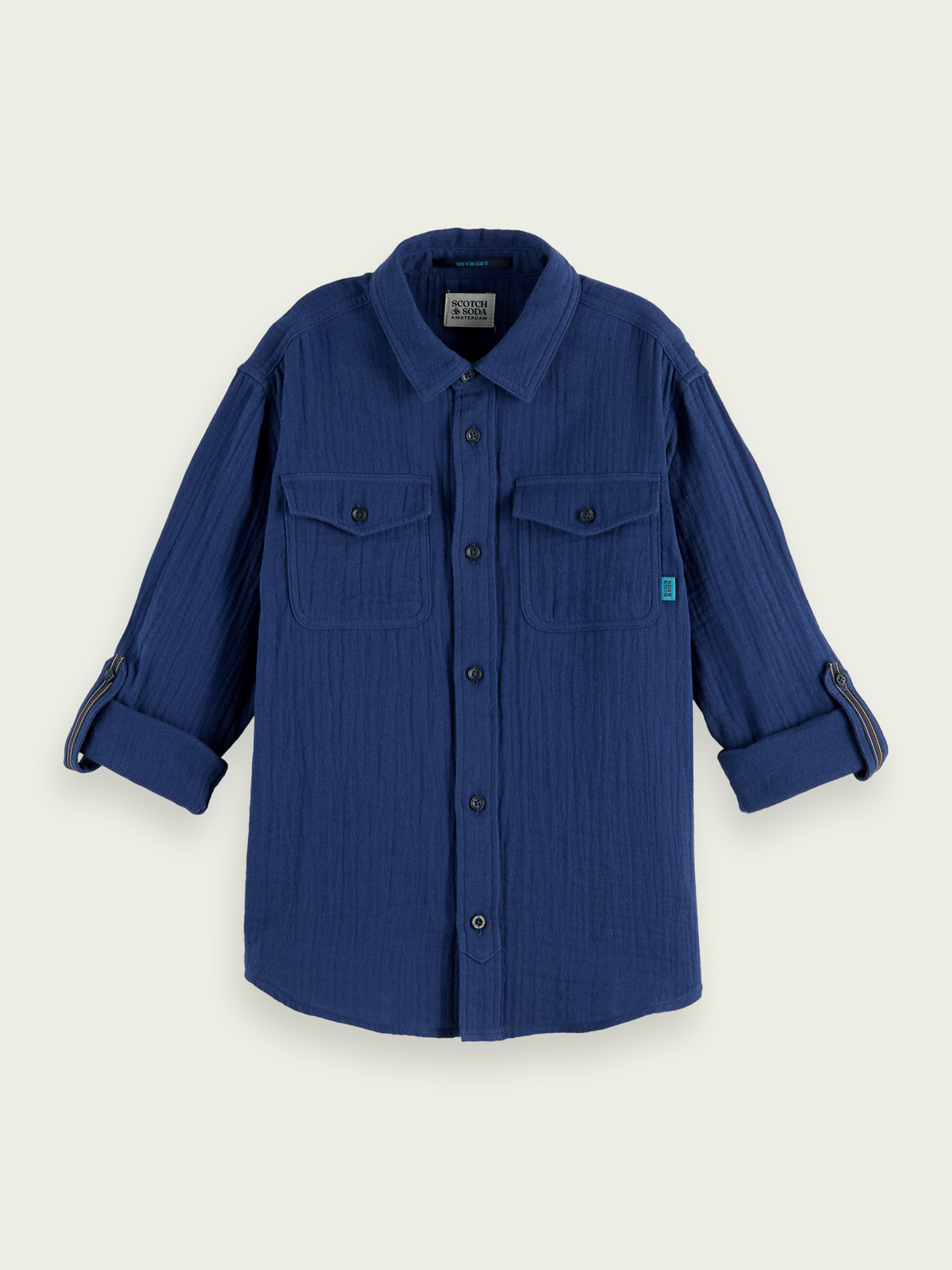 Regular-Fit Bonded Cotton Long-Sleeve Shirt