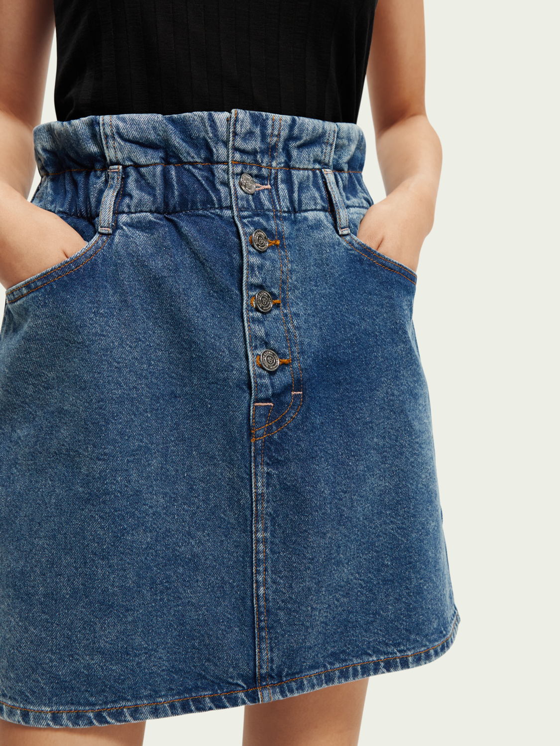 Denim Paper Bag Mini Skirt | scotch & soda outlet