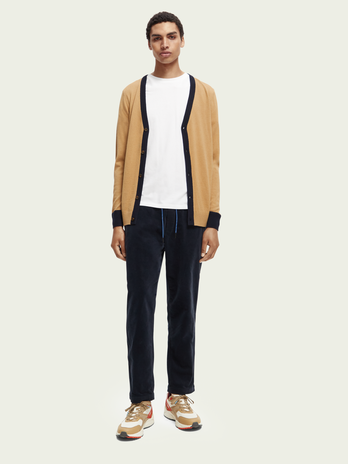 Wool-Blended Contrast-Trimmed Cardigan | Scotch And Soda Outlet