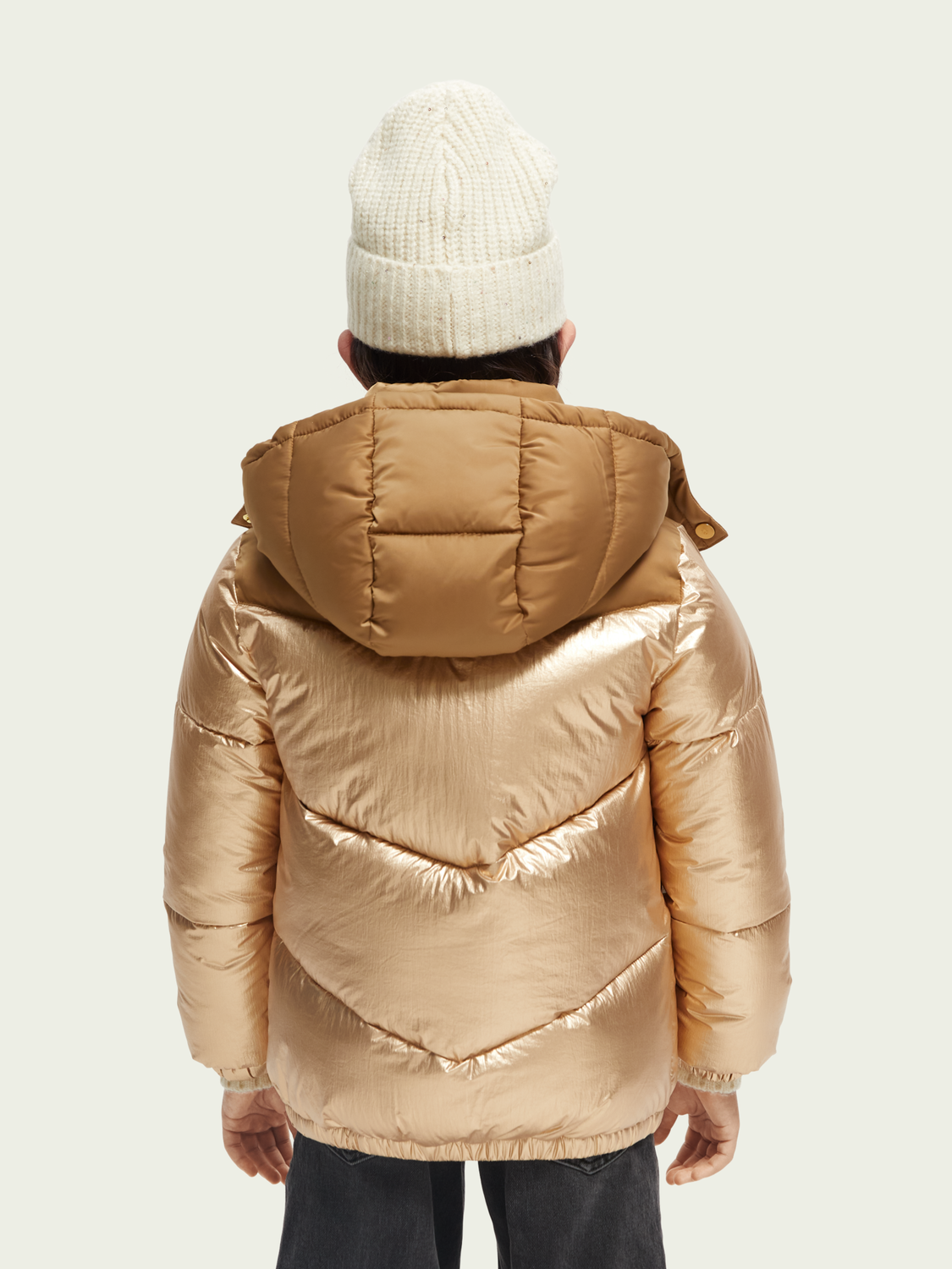 Metallic Colour Block Puffer Jacket