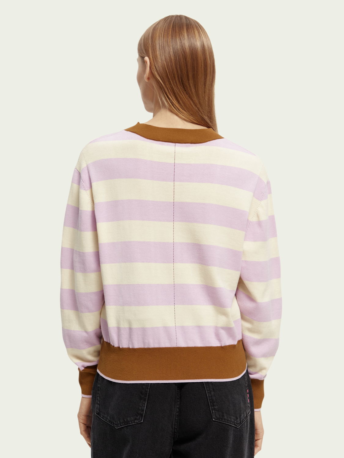 Striped Organic Cotton Sweater | scotch & soda outlet