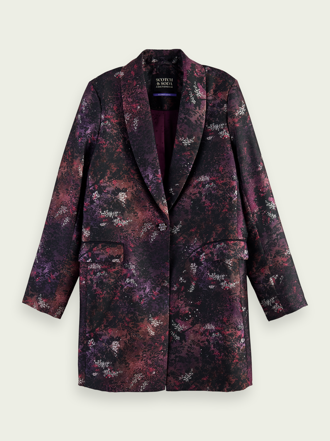 Printed Single-Breasted Longer-Length Blazer | scotch & soda outlet