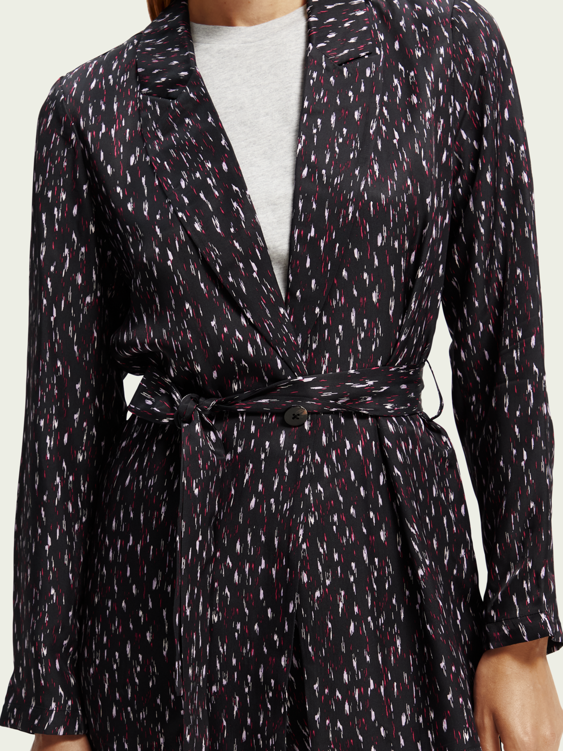 Lightweight Printed Belted Blazer | scotch & soda outlet