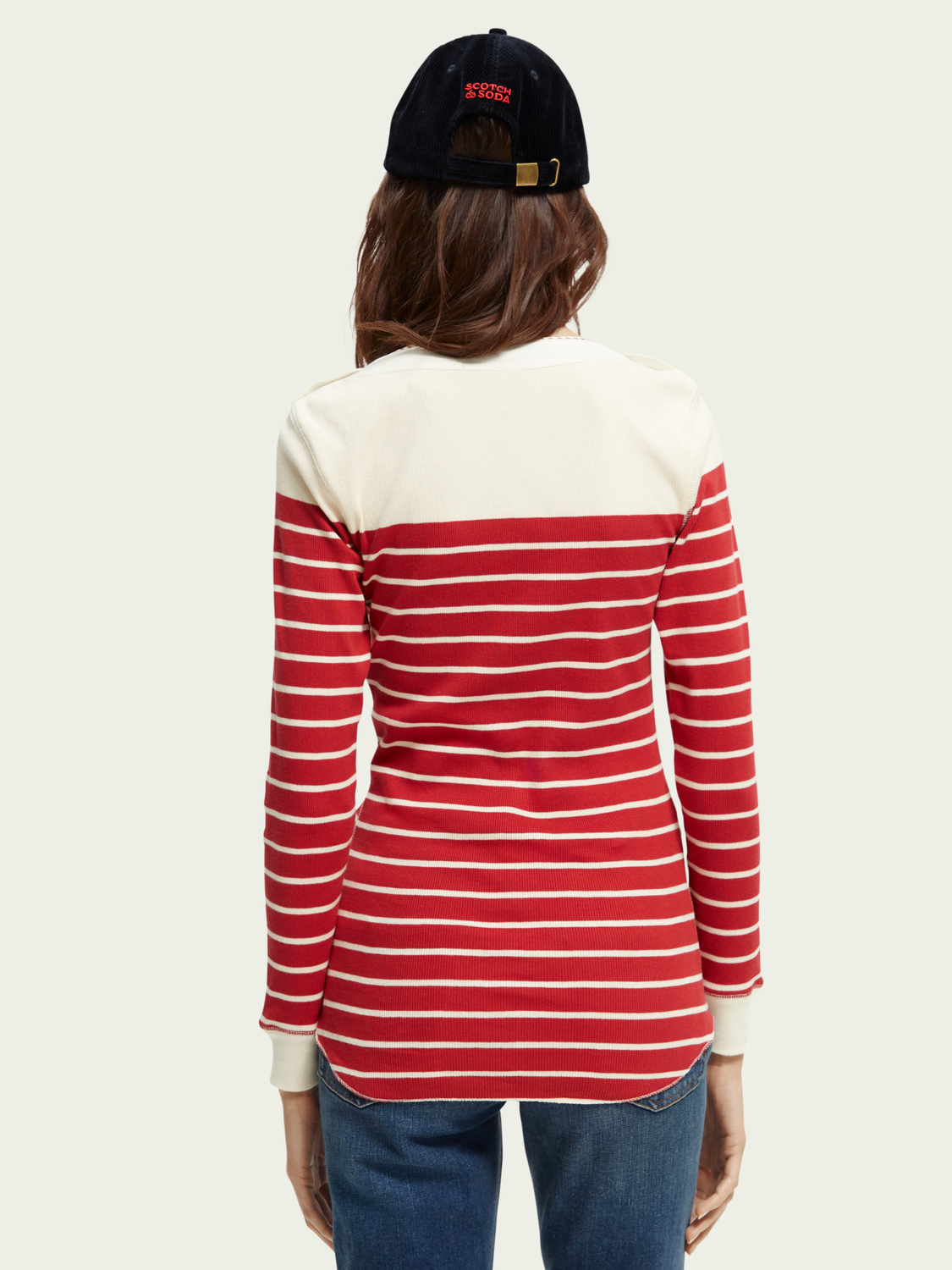Striped Boatneck Organic Cotton T-Shirt | scotch & soda outlet