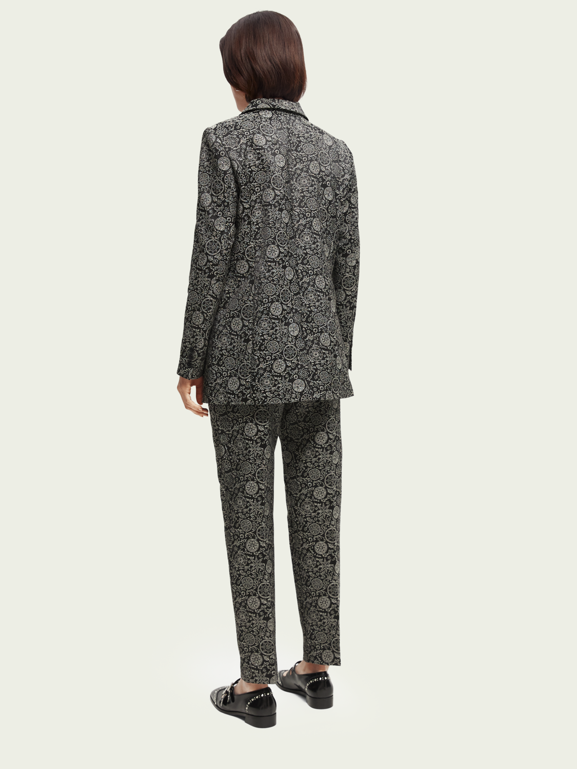 Mid-Rise Tapered Jacquard Trousers | scotch & soda outlet