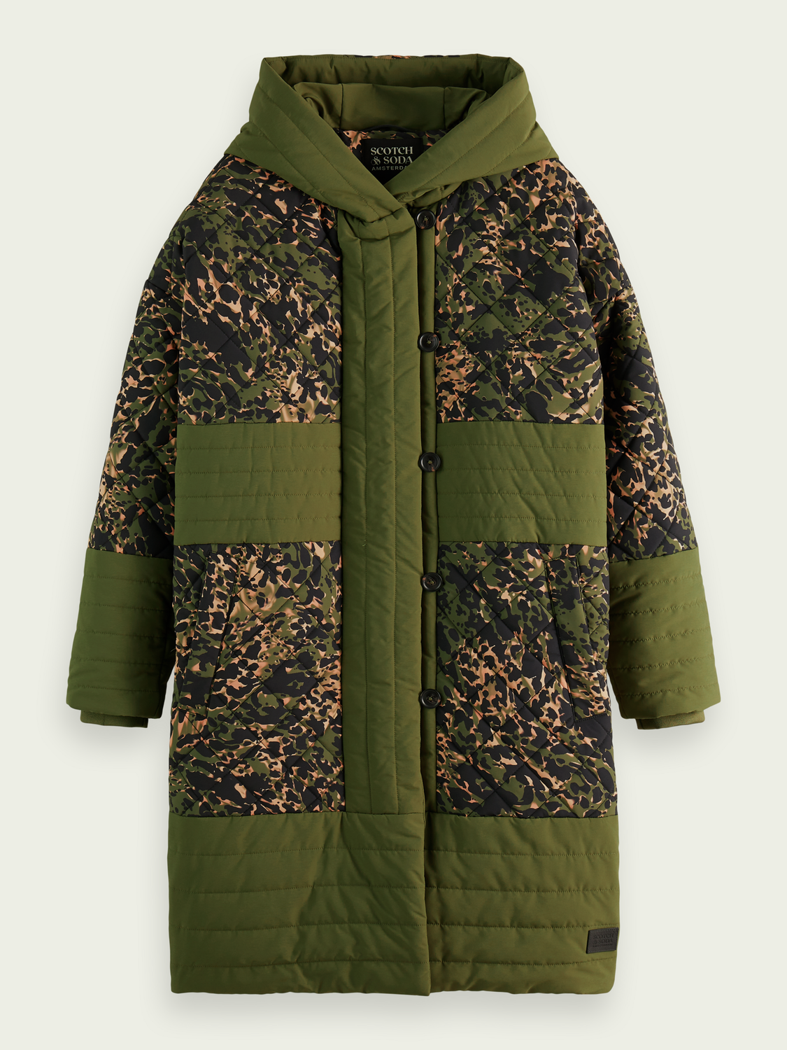 Quilted Animal Print Parka | scotch & soda outlet