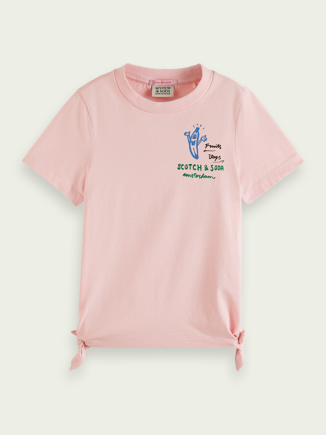 Artwork & Knotted Hem Organic Cotton T-Shirt