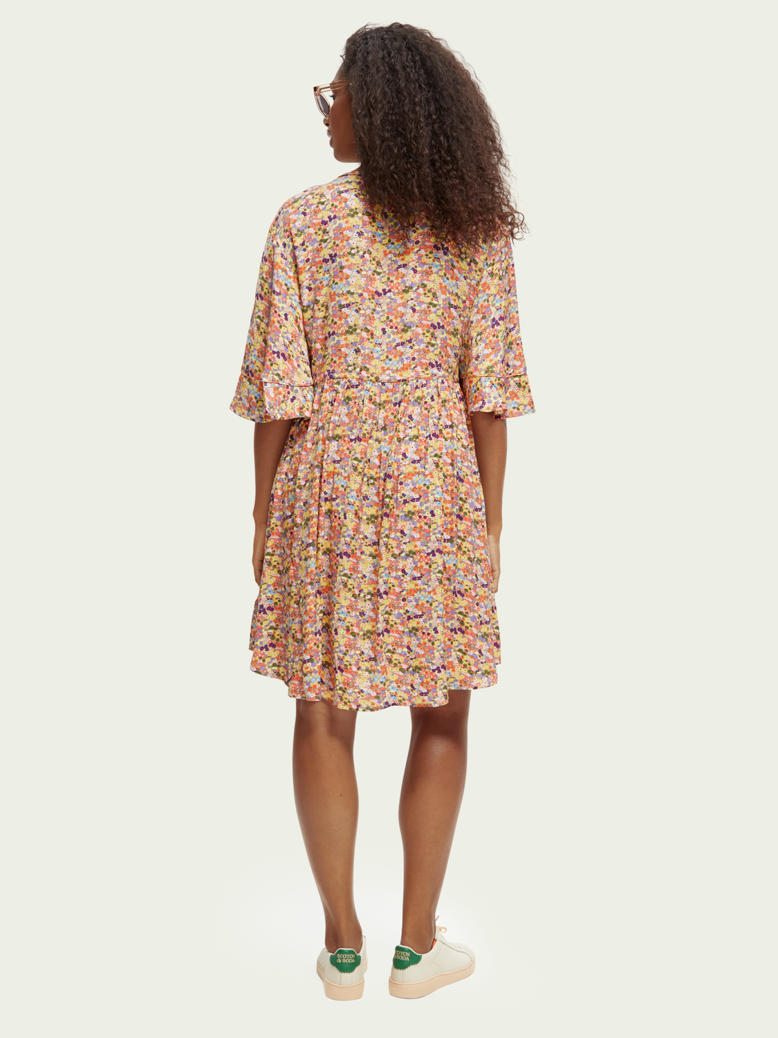 T-Shirt Style Flounce-Sleeved Dress | scotch & soda outlet