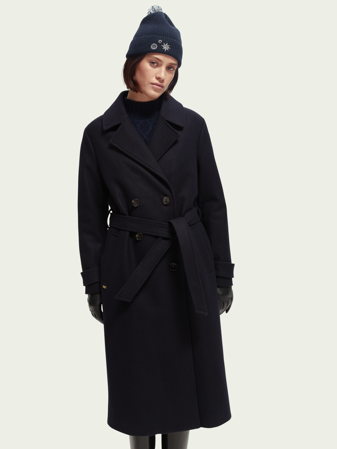 Wool-Blended Double-Breasted Trench Coat | scotch & soda outlet