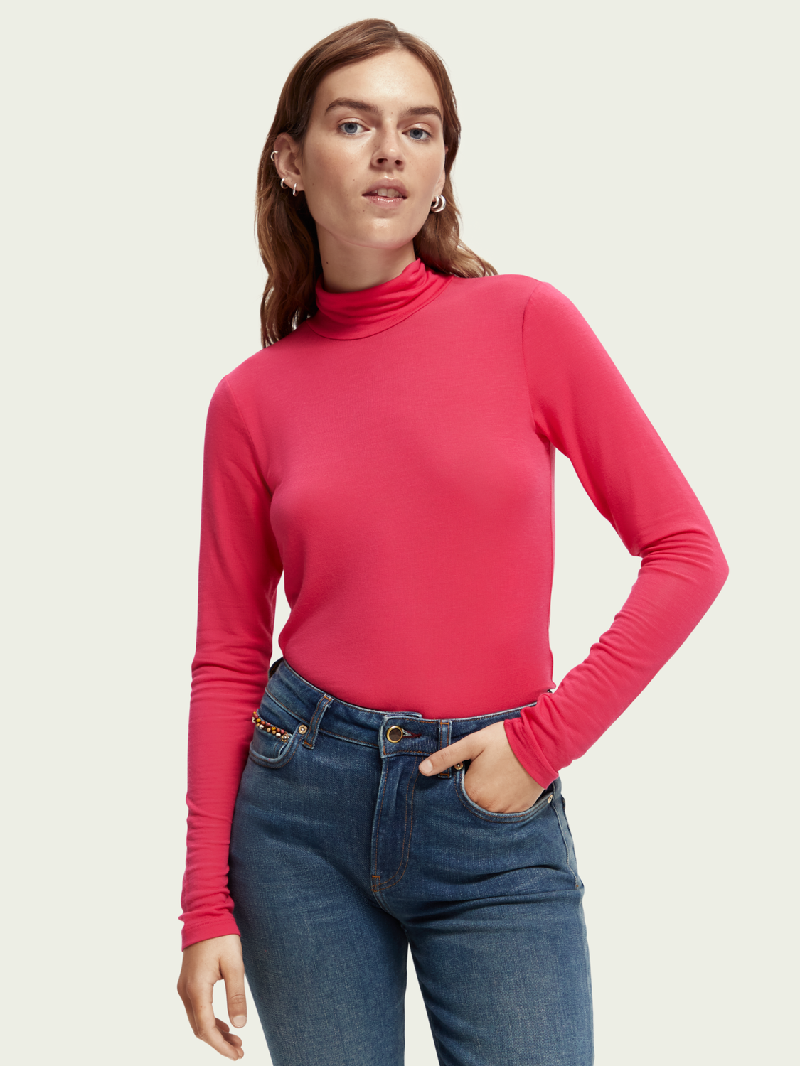 Long-Sleeved Turtleneck T-Shirt | scotch & soda outlet