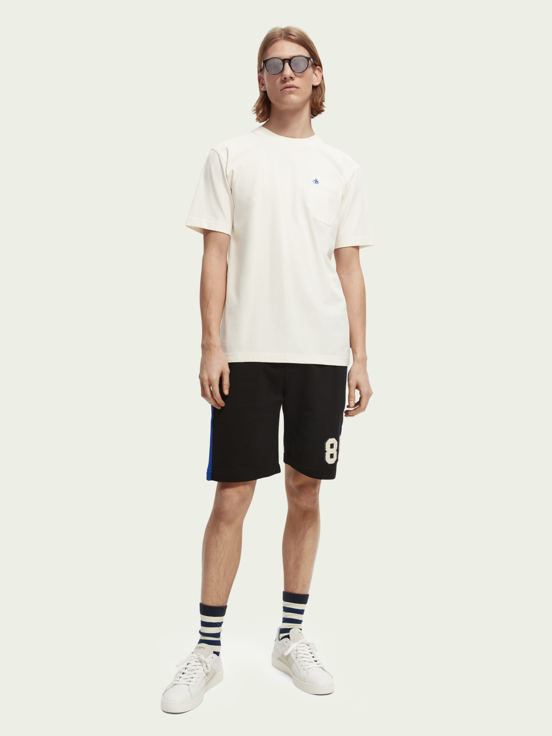 Organic Cotton Sweat Shorts With Side-Stripe | Scotch And Soda Outlet