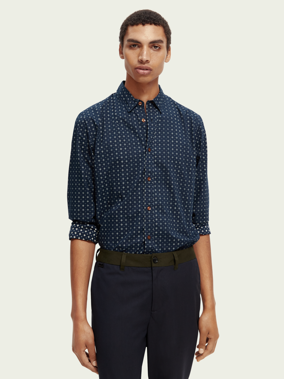 Slim Fit Printed Poplin Shirt | Scotch And Soda Outlet