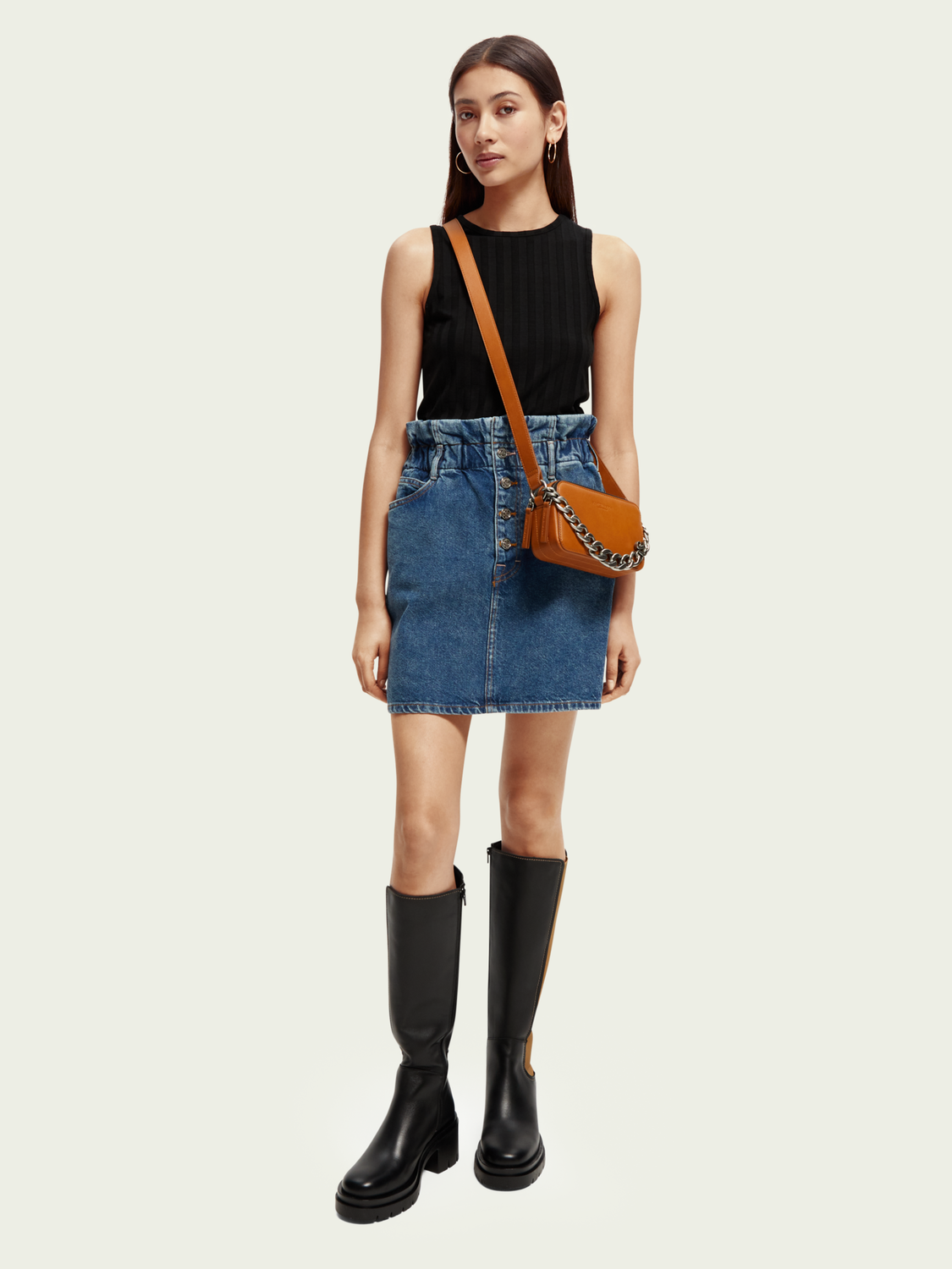 Denim Paper Bag Mini Skirt | scotch & soda outlet