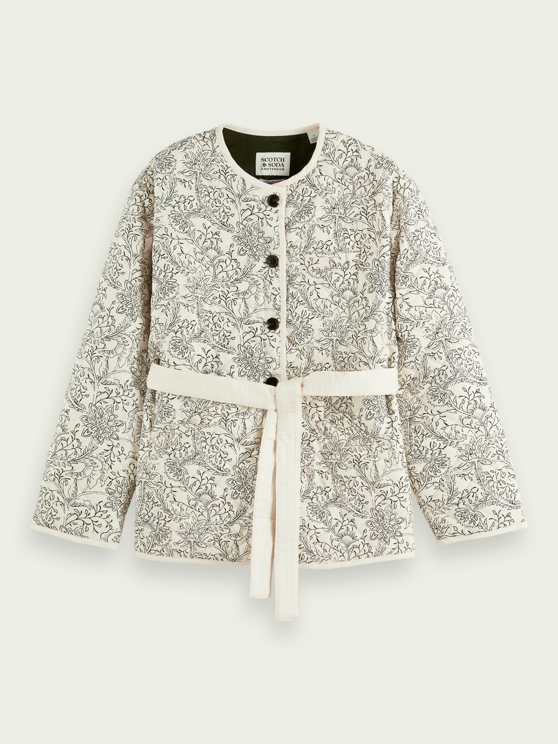 Quilted Organic Cotton Belted Jacket | scotch & soda outlet