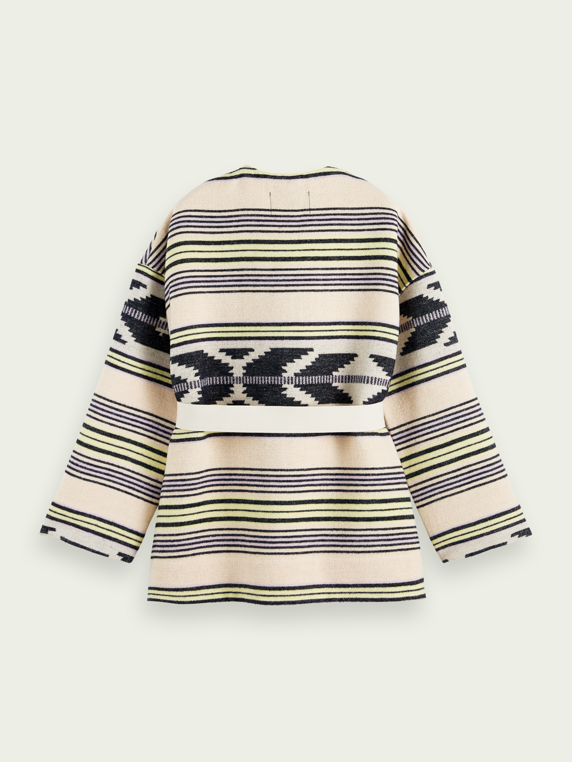 Ikat Jacquard Belted Coat | scotch & soda outlet