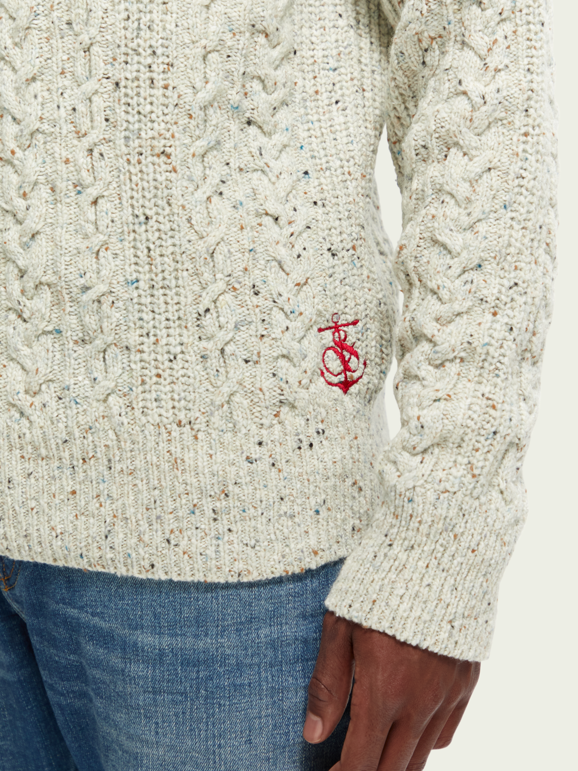 Cable Knit Wool-Blended Sweater | Scotch And Soda Outlet