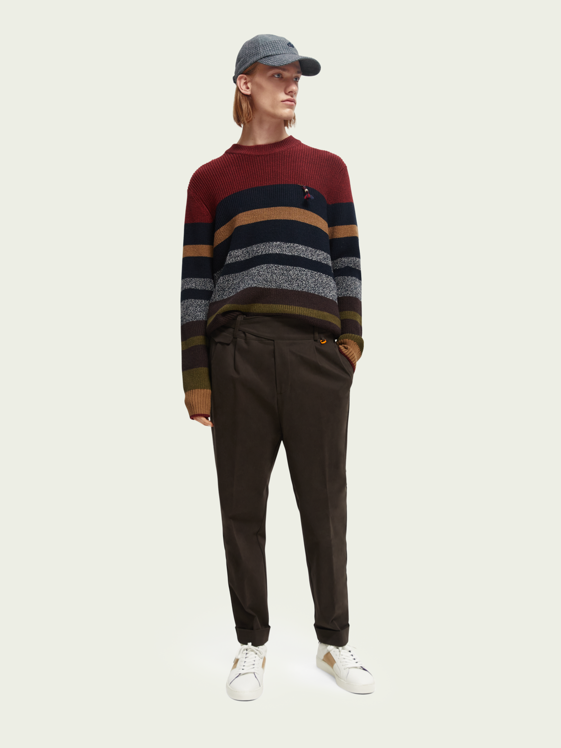 Striped Relaxed Rib Knit Sweater | Scotch And Soda Outlet