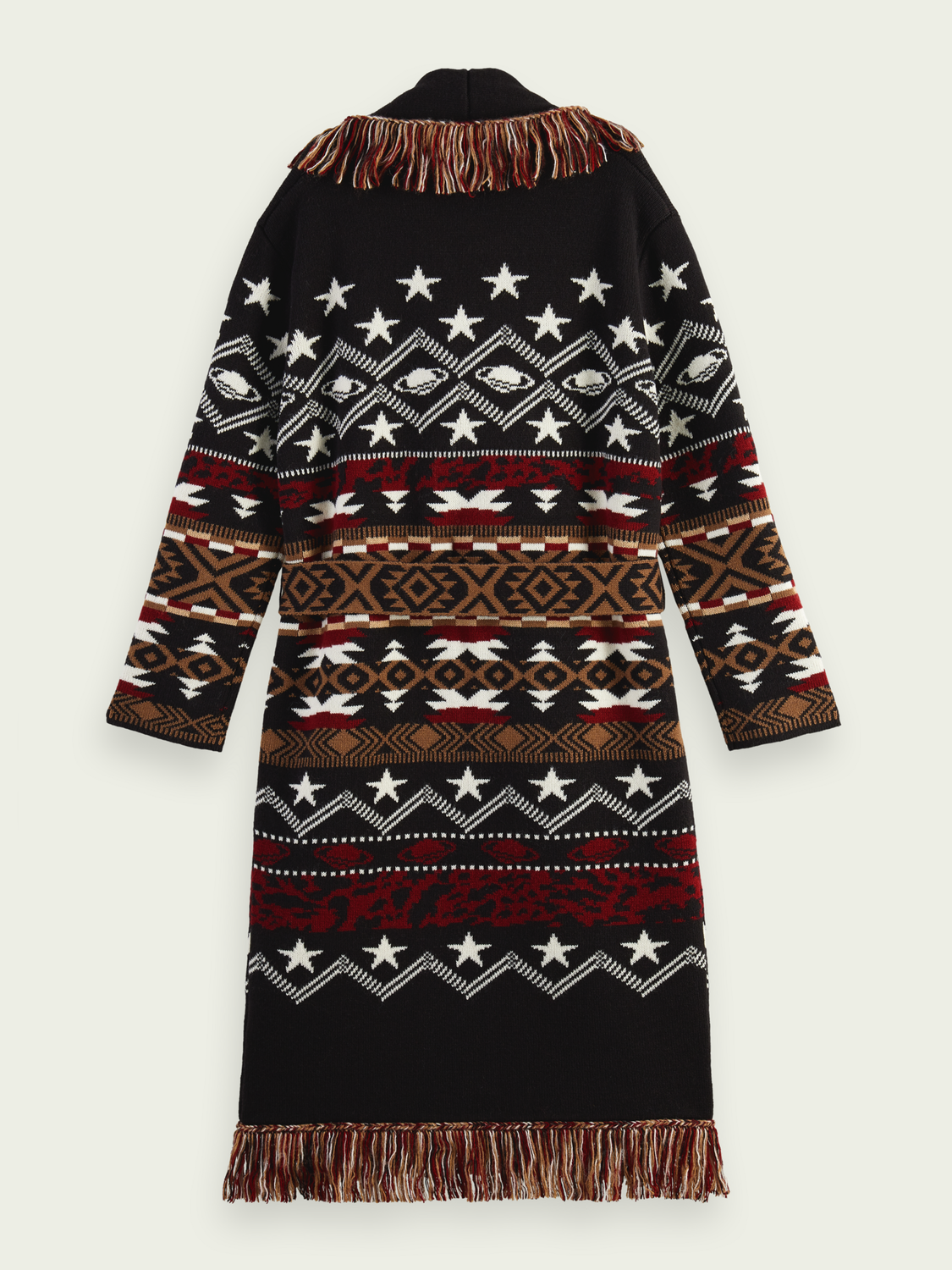 Jacquard Woven Fringed Cardigan | scotch & soda outlet