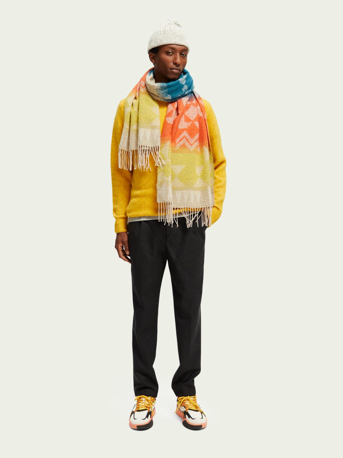 Wool-Blend Brushed Scarf | Scotch And Soda Outlet