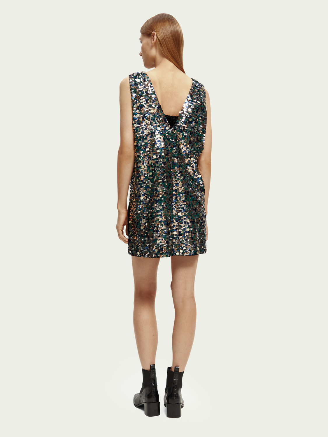 Sequin V-Neck Removable Bandeau Mini Dress | scotch & soda outlet