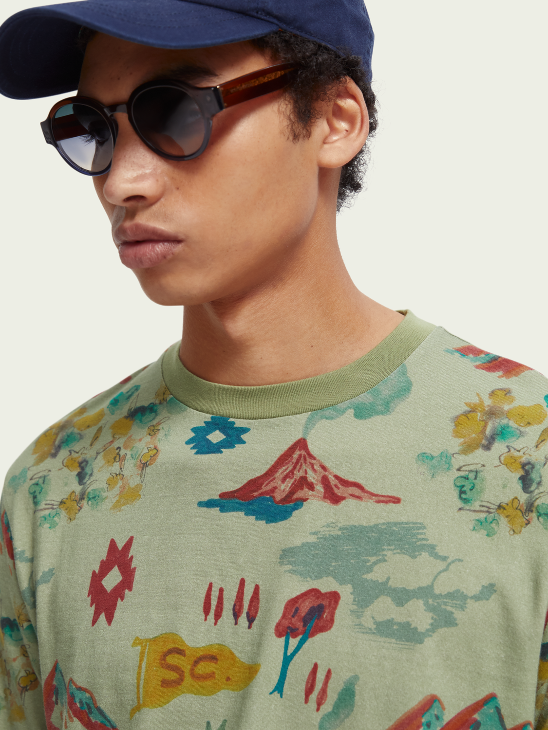 Printed Organic Cotton Crewneck T-Shirt | Scotch And Soda Outlet
