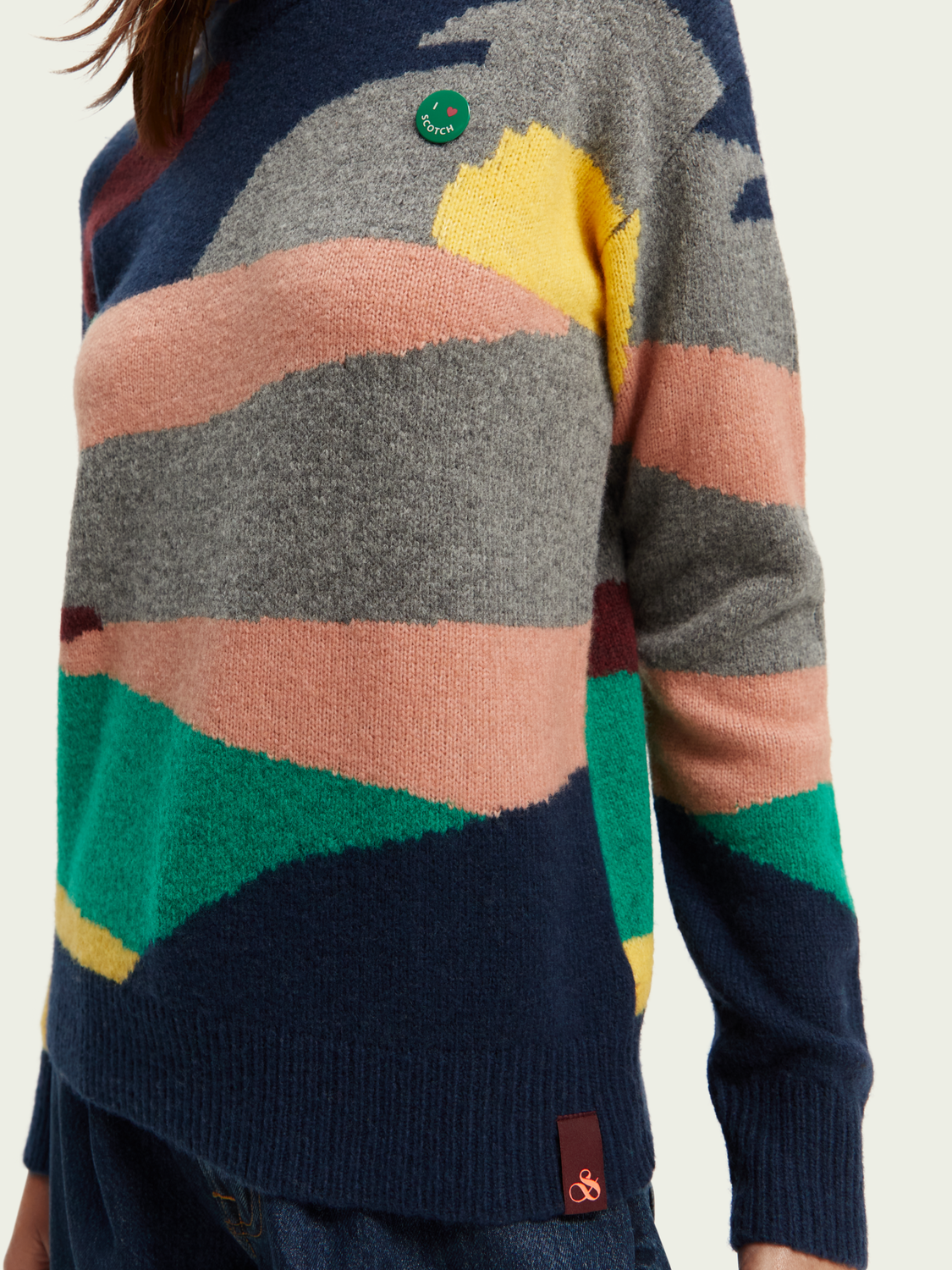 Wool-Blended Intarsia Knit Sweater | scotch & soda outlet