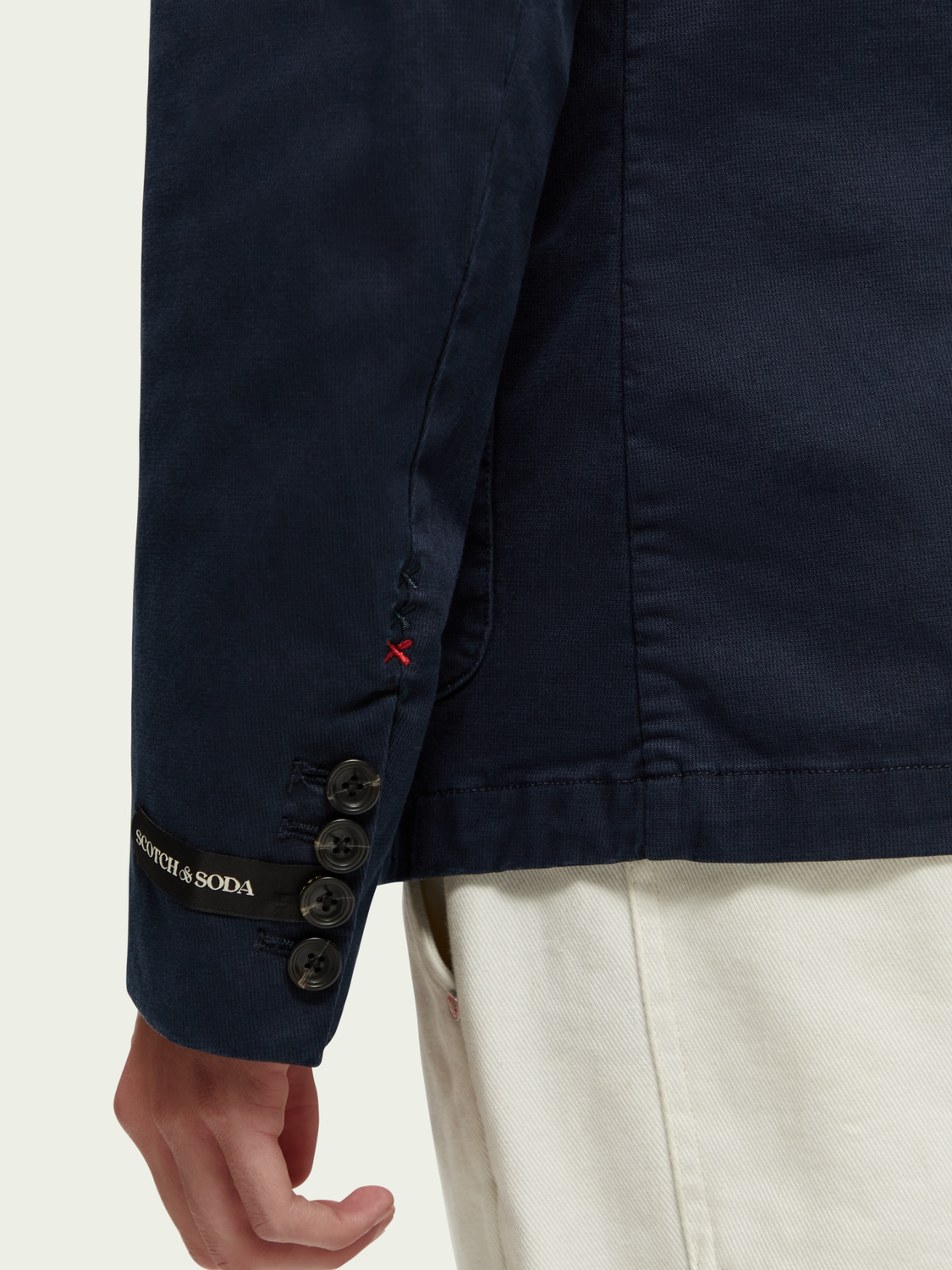 Structured Garment Dyed Cotton-Blend Blazer | Scotch And Soda Outlet