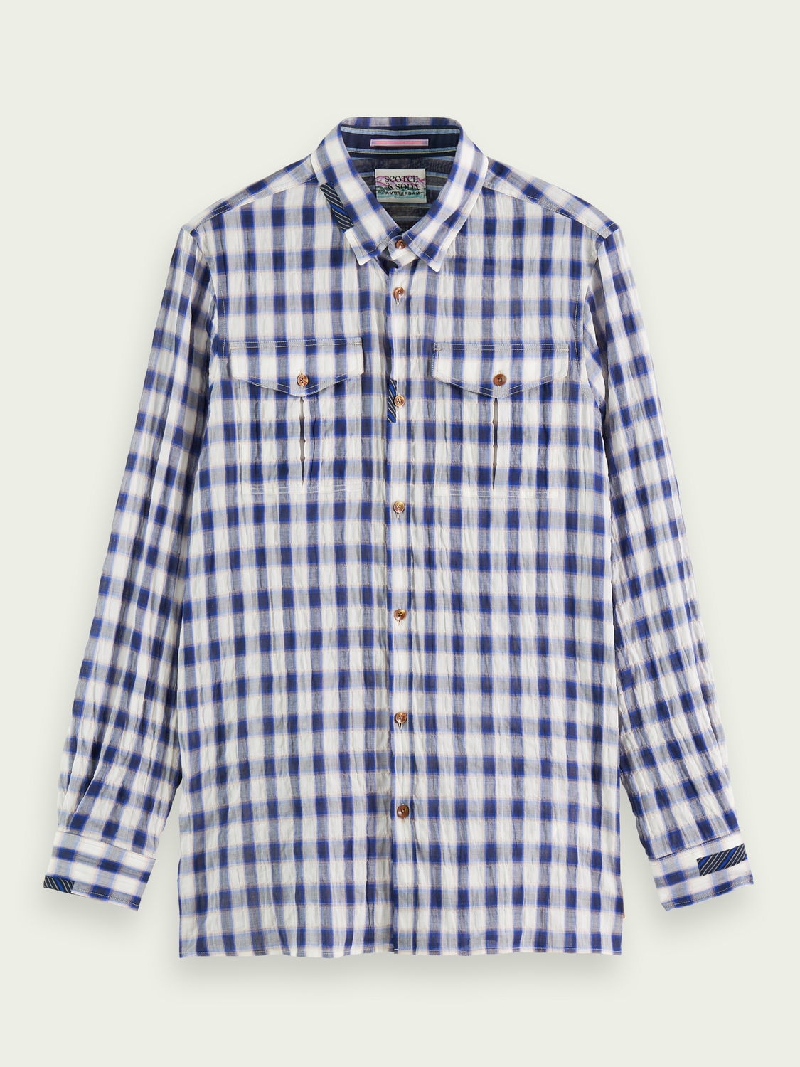 Regular-Fit Organic Mix & Match Seersucker Shirt | Scotch And Soda Outlet