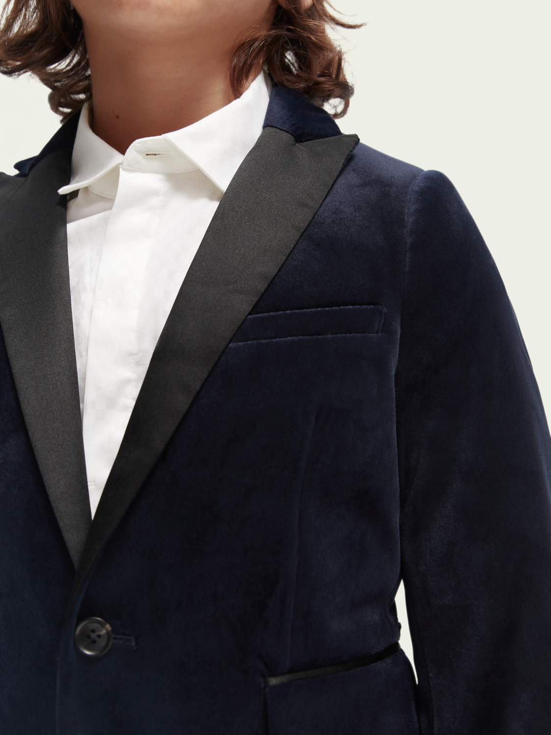 Single-Breasted Satin Lapel Blazer