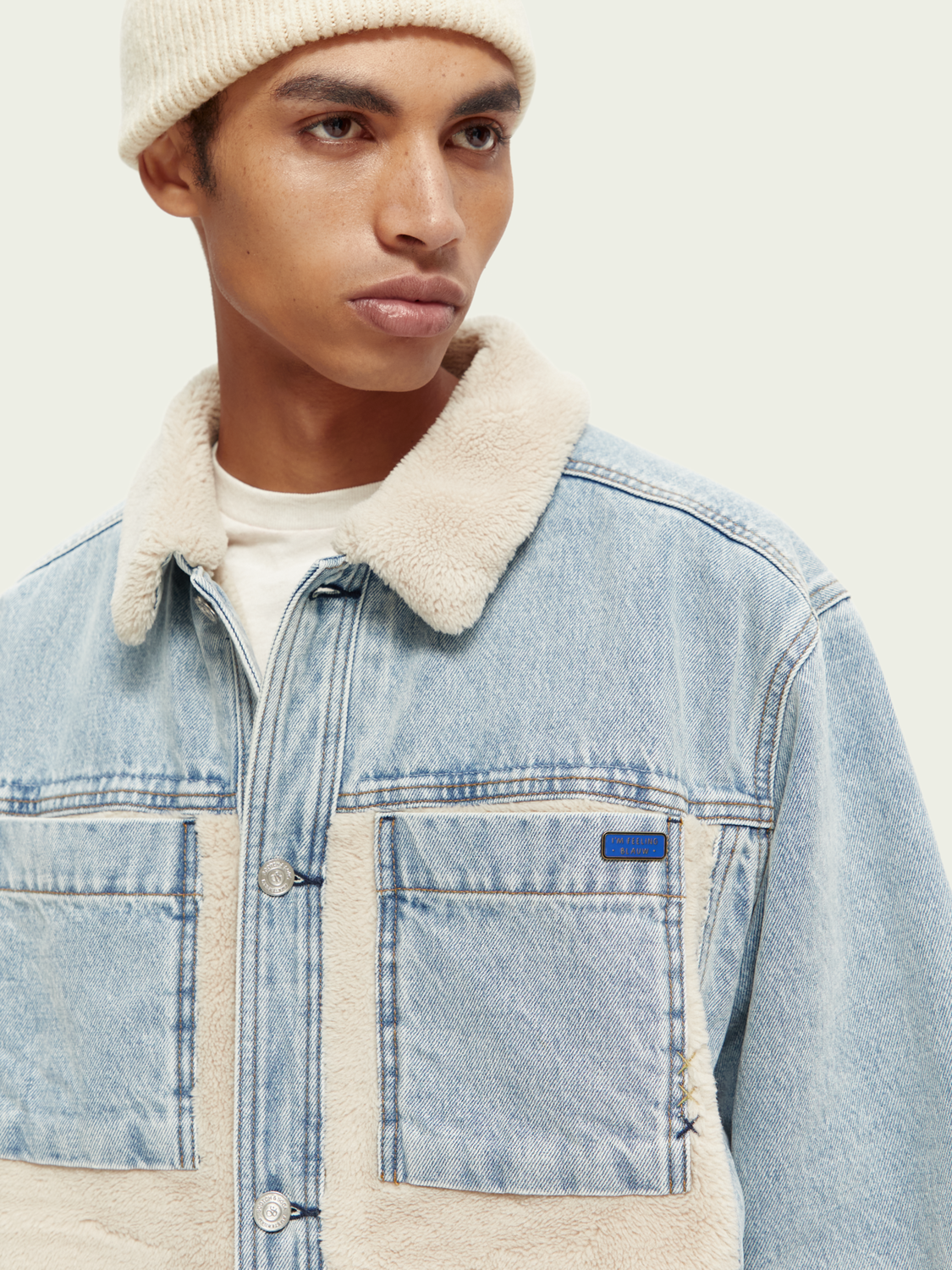 Teddy Lined Denim Trucker Jacket | Scotch And Soda Outlet
