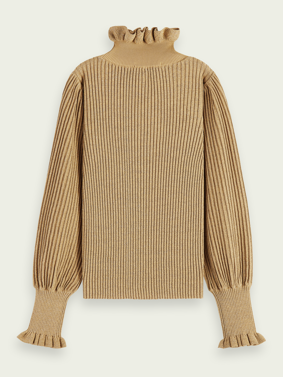 Voluminous Sleeved Ruffled Sweater