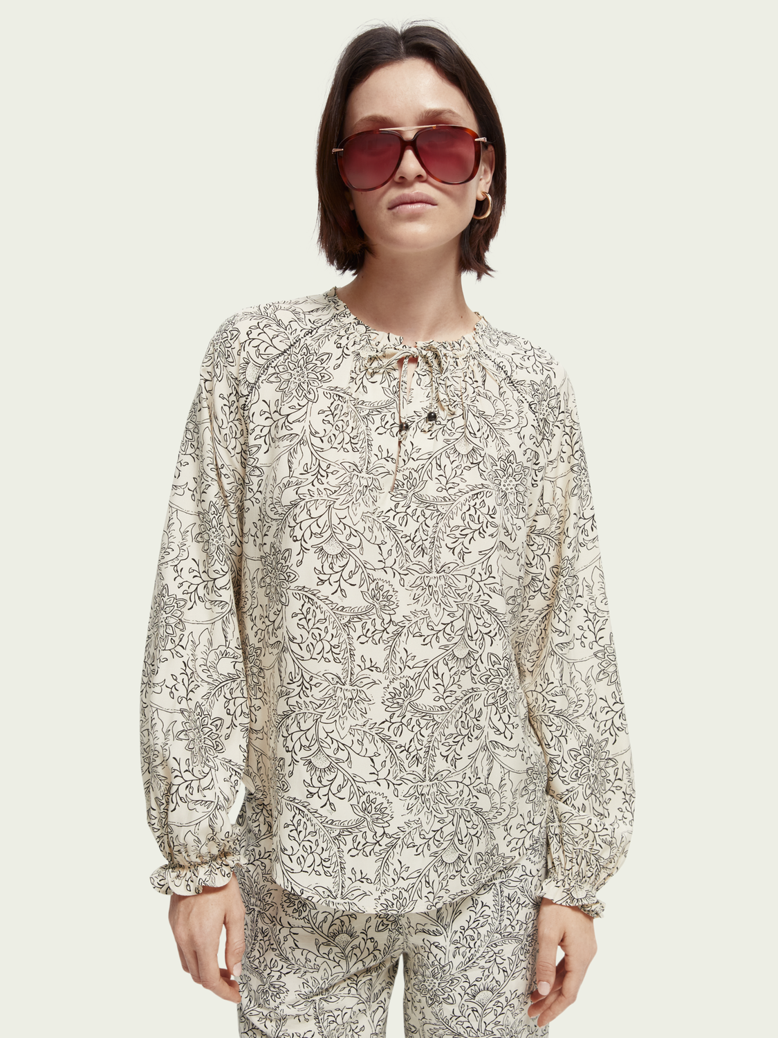 Easy-Fit Smock Detailed Top | scotch & soda outlet