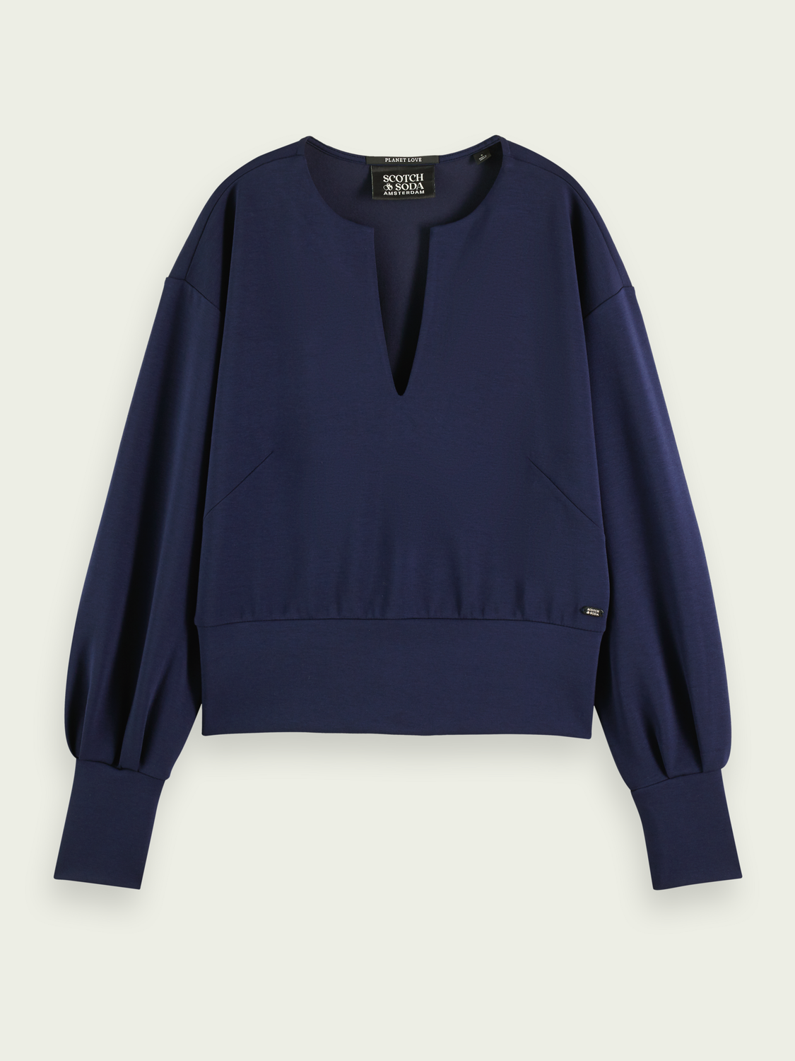 V-Neck Voluminous Sleeved Sweater | scotch & soda outlet