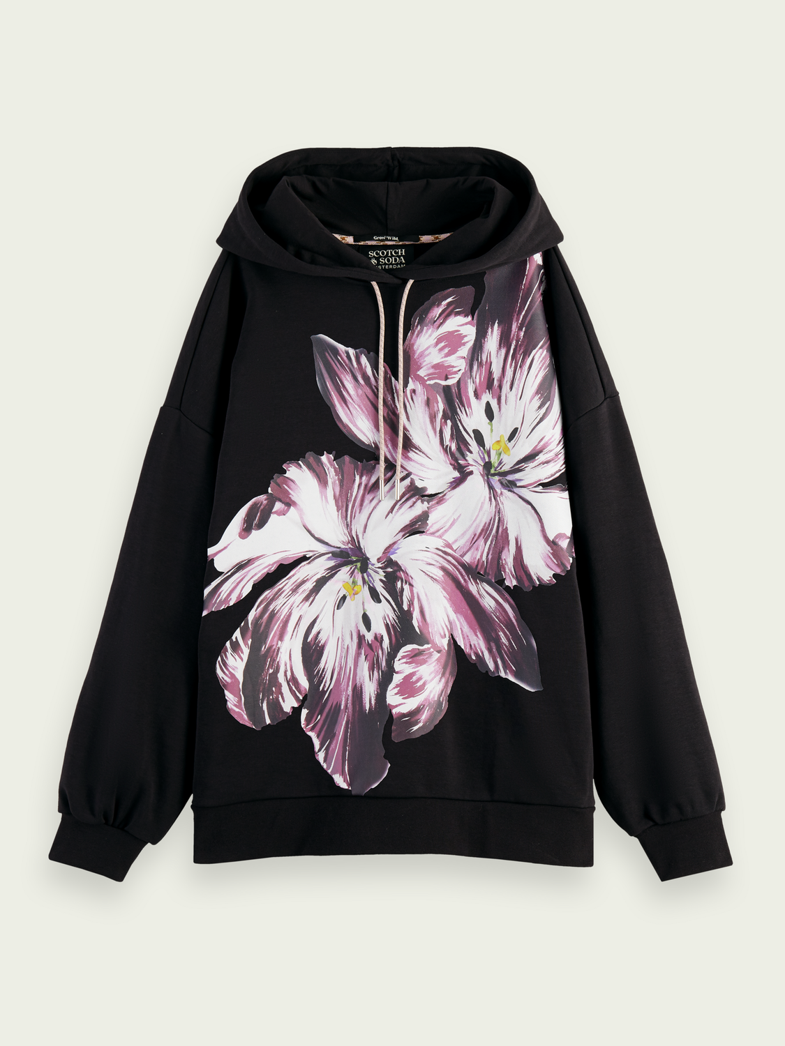 Oversized Tulip Painted Hoodie | scotch & soda outlet