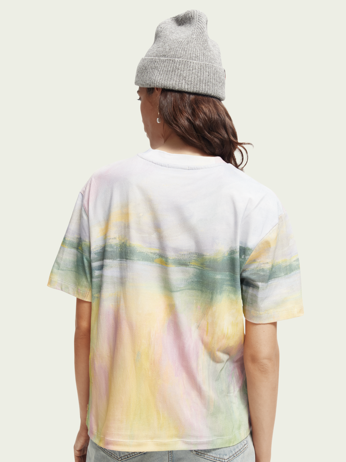 Loose Fit Organic Cotton Watercolour T-Shirt | scotch & soda outlet