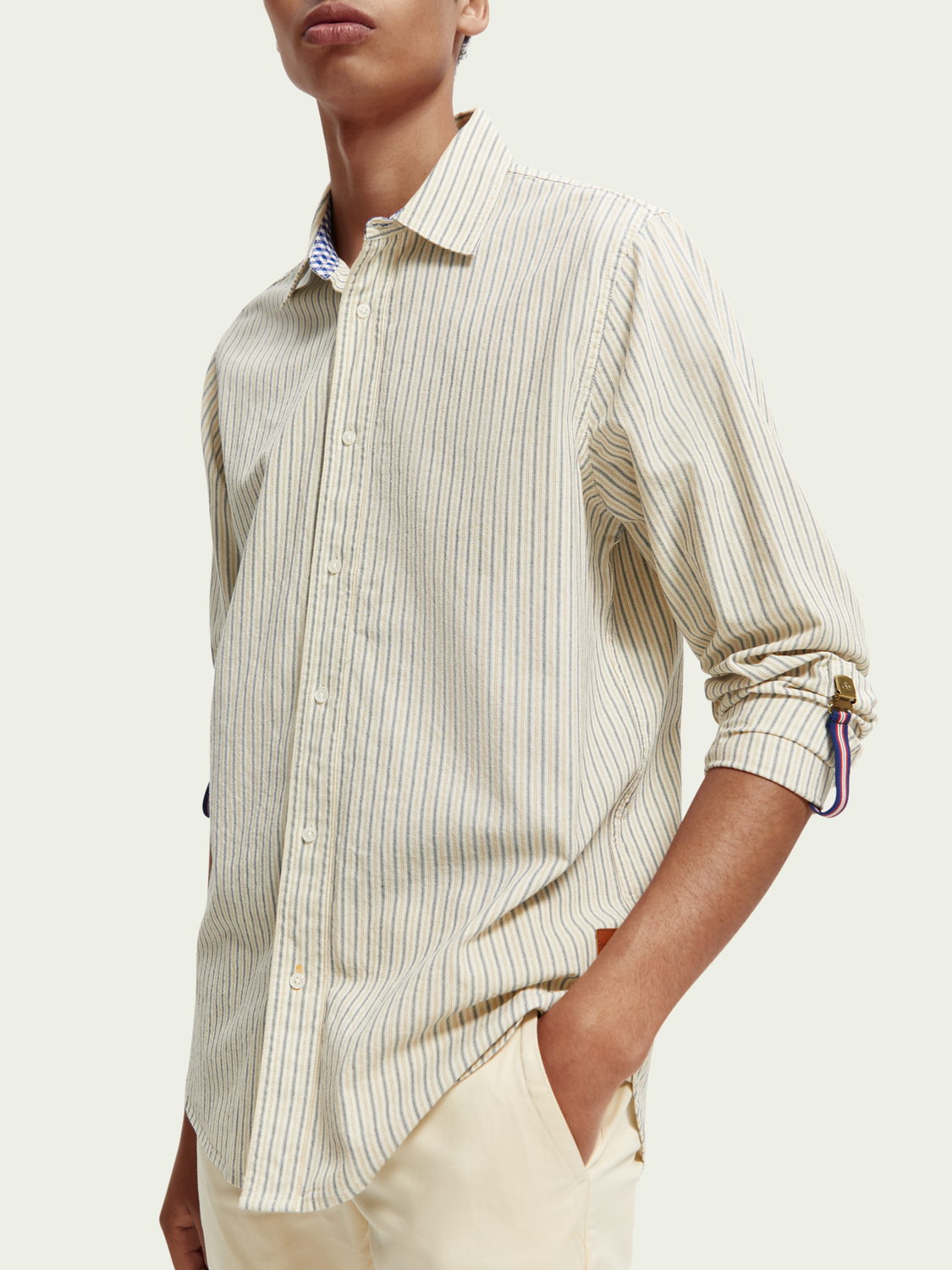 Regular Fit Shirt With Sleeve Adjustment | Scotch And Soda Outlet