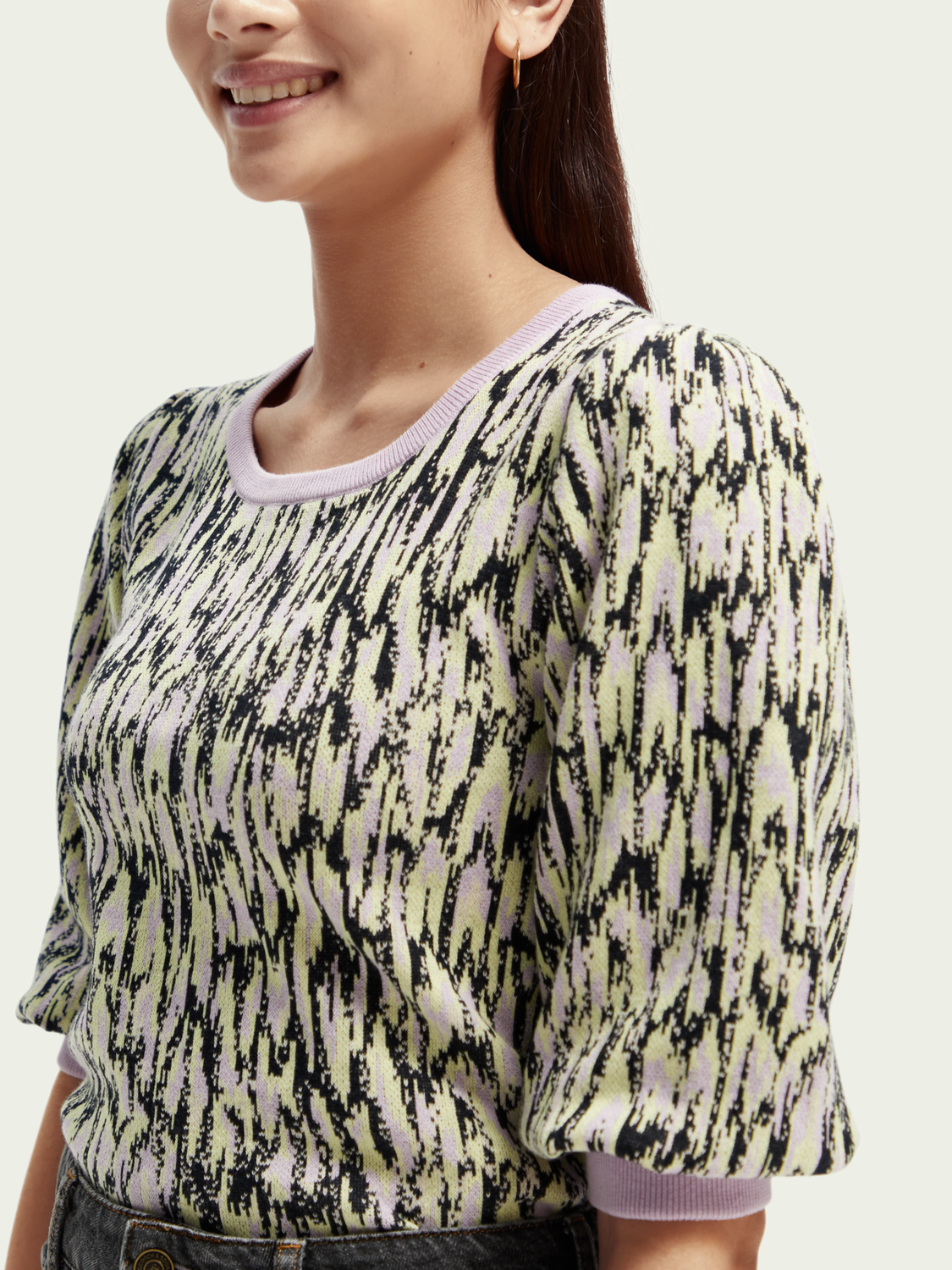 Jacquard Knit Organic Cotton Sweater | scotch & soda outlet
