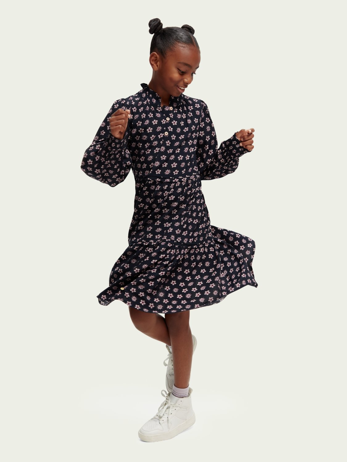 Scotch Soda Outlet | Long-Sleeved Printed Midi Dress