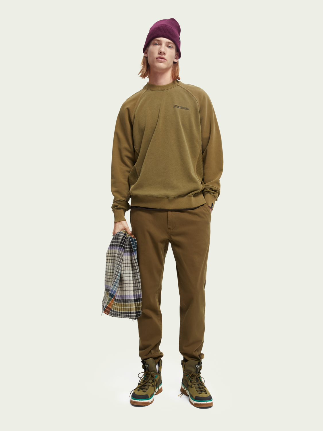 Panelled Organic Cotton Crewneck Sweatshirt | Scotch And Soda Outlet
